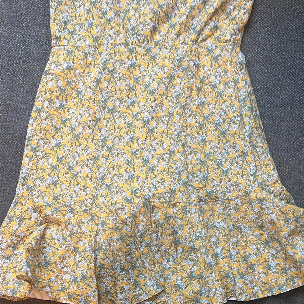 Steve Madden Yellow Ruched Ruffled Midi Sundress - Picture 4 of 9